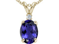 Tommaso Design™ Oval 8x6 mm Genuine Iolite Pendant Necklace