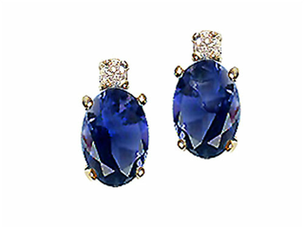 Tommaso Design™ Oval 7x5 mm Genuine Iolite Earrings