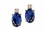 Tommaso Design™ Oval 7x5 mm Genuine Iolite Earrings