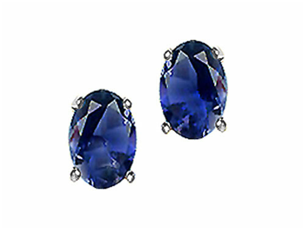 Tommaso Design™ Oval 7x5 mm Genuine Iolite Earrings