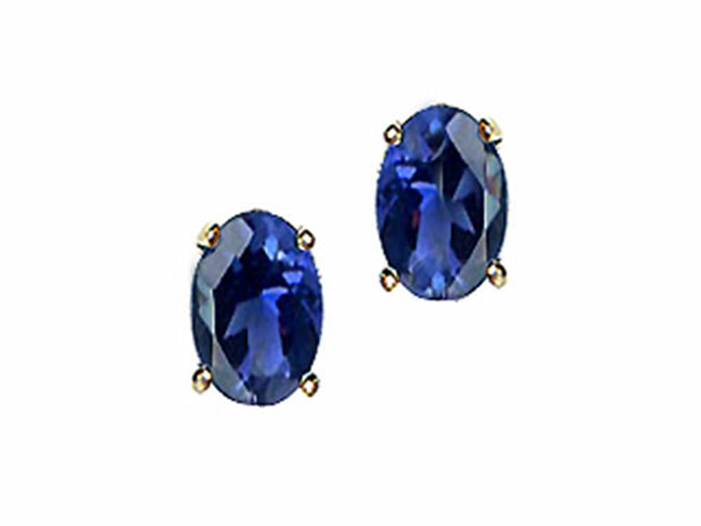 Tommaso Design™ Oval 6x4 mm Genuine Iolite Earrings