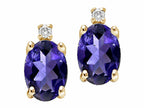 Tommaso Design™ Oval 8x6 mm Genuine Iolite Earrings