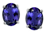 Tommaso Design™ Oval 8x6 mm Genuine Iolite Earrings Studs