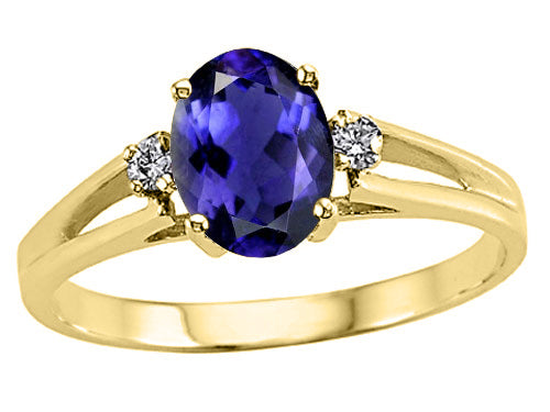 Tommaso Design™ Oval 7x5mm Genuine Iolite Ring