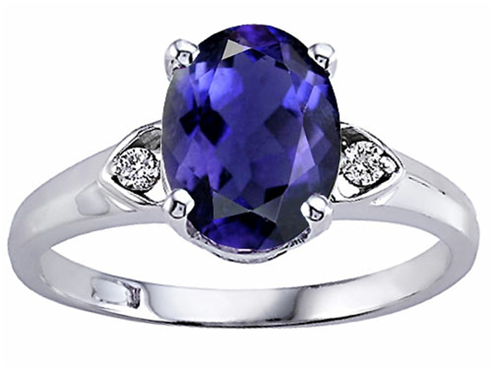 Tommaso Design™ Oval 9x7mm Genuine Iolite Ring