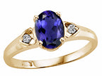 Tommaso Design™ Oval 7x5mm Genuine Iolite Ring