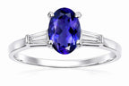 Tommaso Design™ Oval 7x5mm Genuine Iolite Engagement Ring