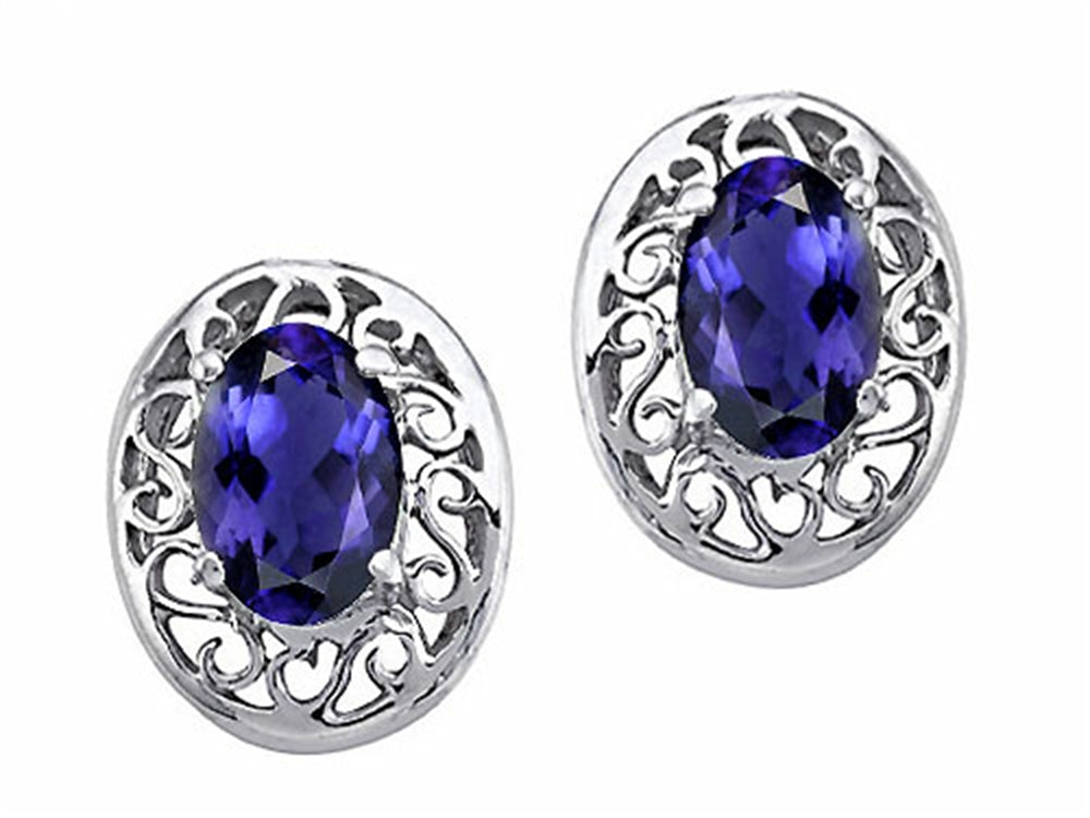 Tommaso Design™ Oval 6x4 mm Genuine Iolite Earrings