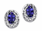 Tommaso Design™ Oval 6x4 mm Genuine Iolite Earrings