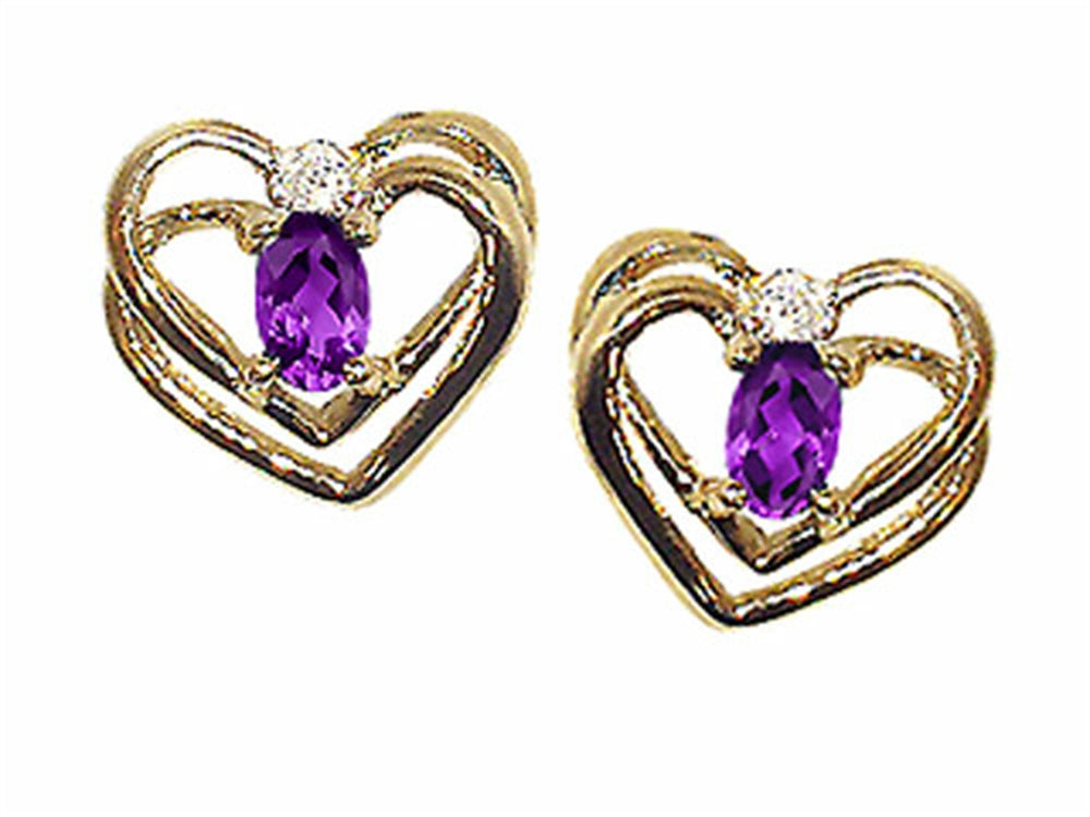 Tommaso Design™ Oval 5x3mm Genuine Amethyst Earrings