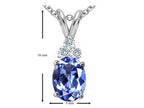 Tommaso Design™ Oval Genuine Tanzanite and Diamond Pendant Necklace