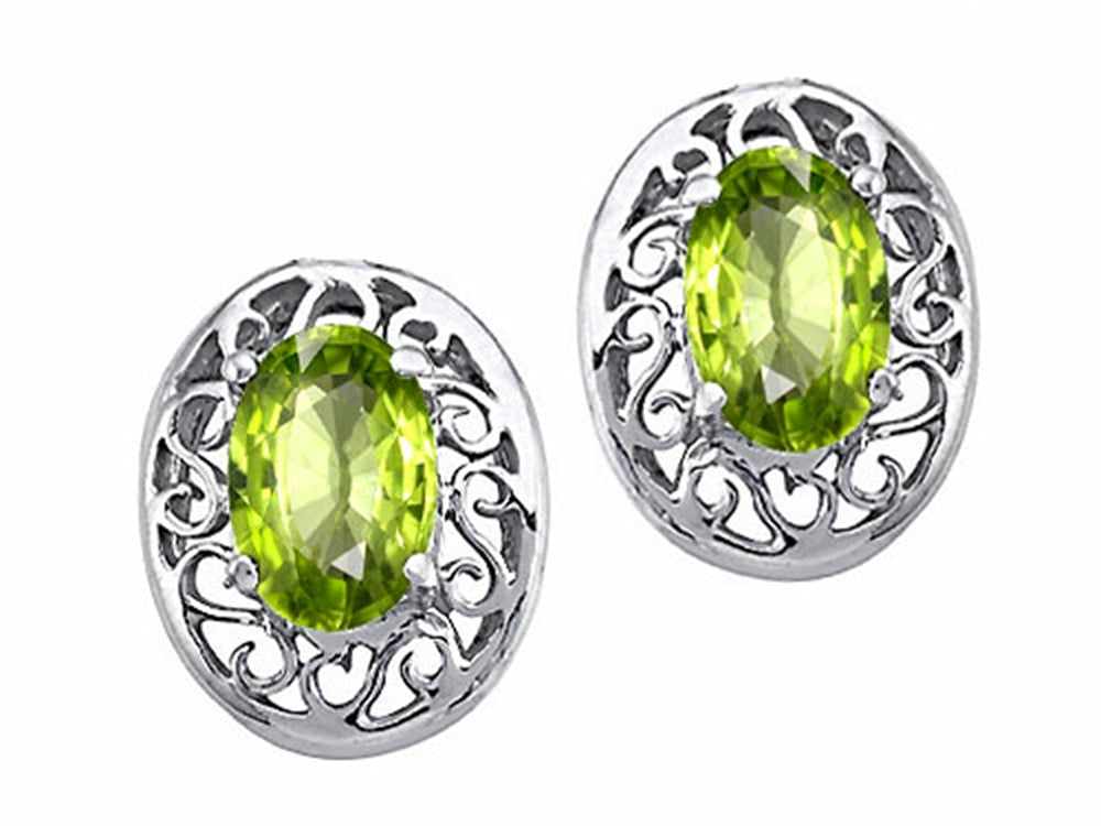 Tommaso Design™ Oval 6x4 mm Genuine Peridot Earrings