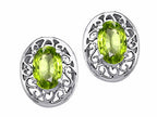 Tommaso Design™ Oval 6x4 mm Genuine Peridot Earrings