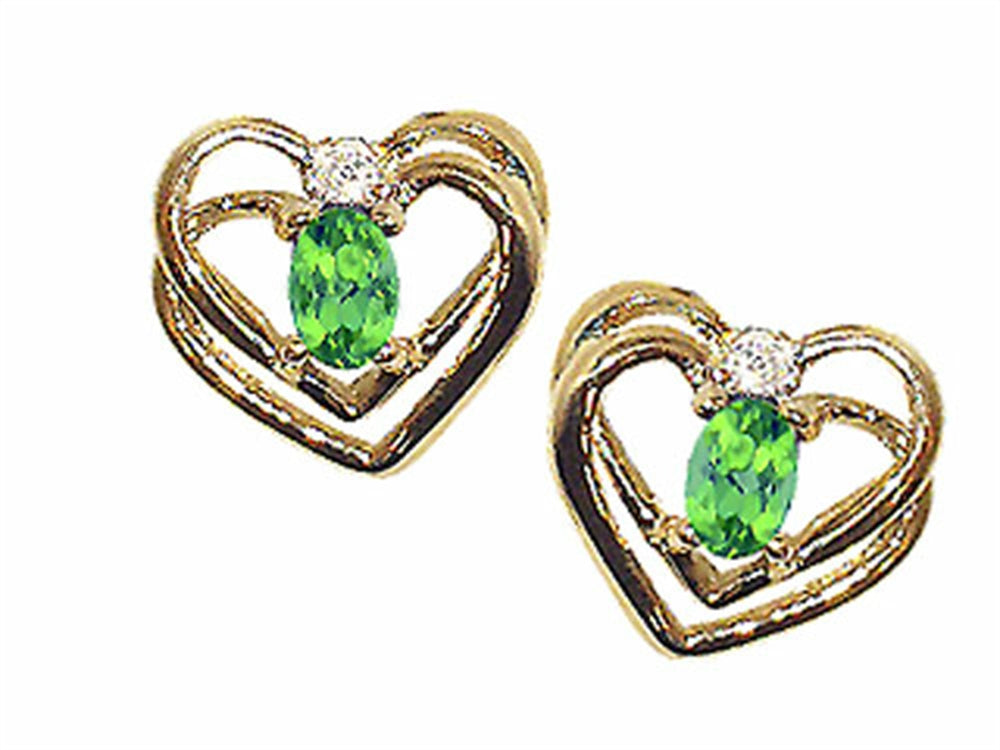 Tommaso Design™ Oval 5x3 mm Genuine Peridot Earrings