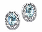 Tommaso Design™ Oval 6x4 mm Genuine Aquamarine Earrings