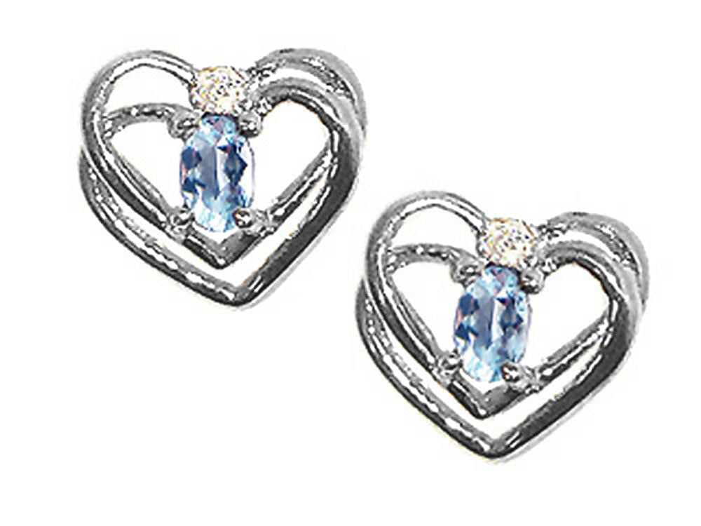 Tommaso Design™ Oval 5x3 mm Genuine Aquamarine Earrings