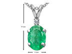 Tommaso Design™ Oval 8x6mm Genuine Emerald Pendant Necklace