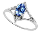 Tommaso Design™ Oval 6x4 mm Genuine Tanzanite Ring