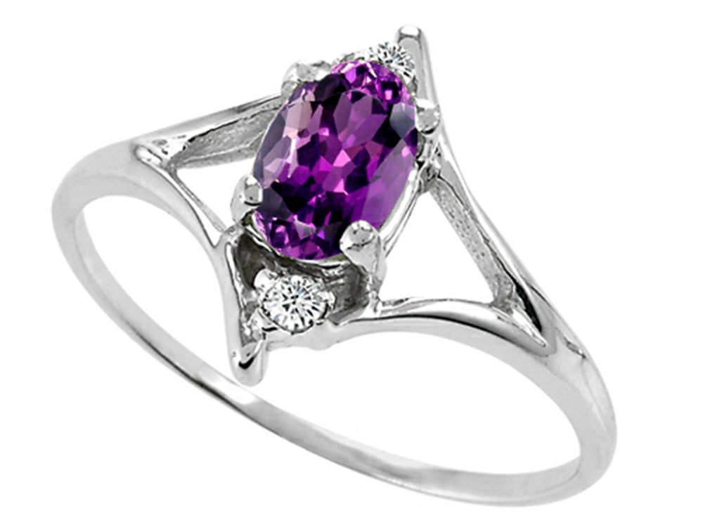 Tommaso Design™ Genuine Amethyst Ring