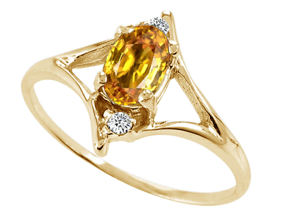 Tommaso Design™ Oval 6x4 mm Genuine Citrine Ring