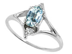 Tommaso Design™ Genuine Aquamarine Ring