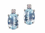 Tommaso Design™ Oval 7x5 mm Genuine Aquamarine Earrings