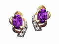 Tommaso Design™ Oval 6x4 mm Genuine Amethyst Earrings
