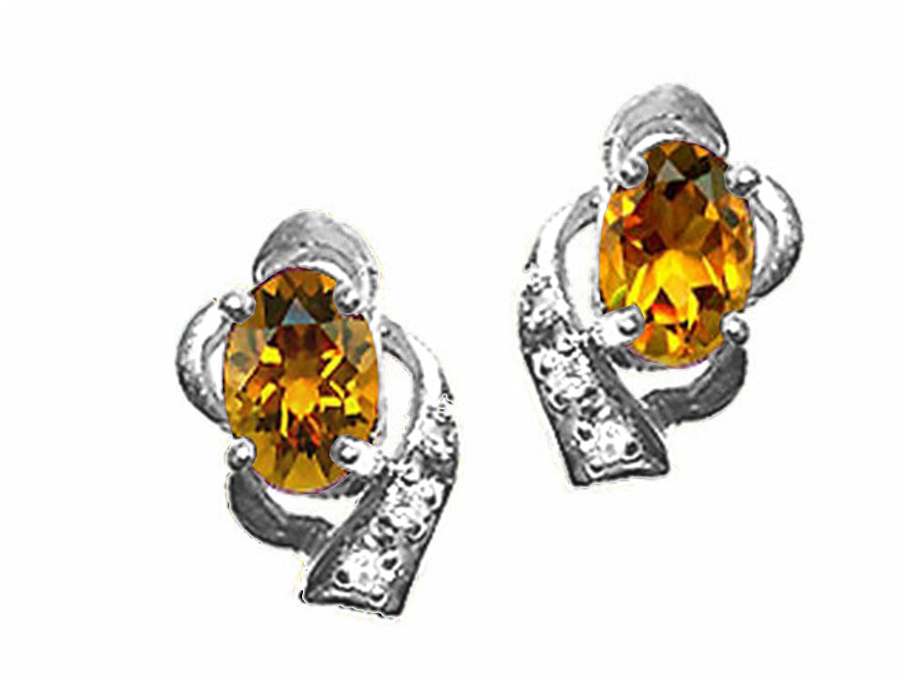 Tommaso Design™ Oval 6x4 mm Genuine Citrine Earrings