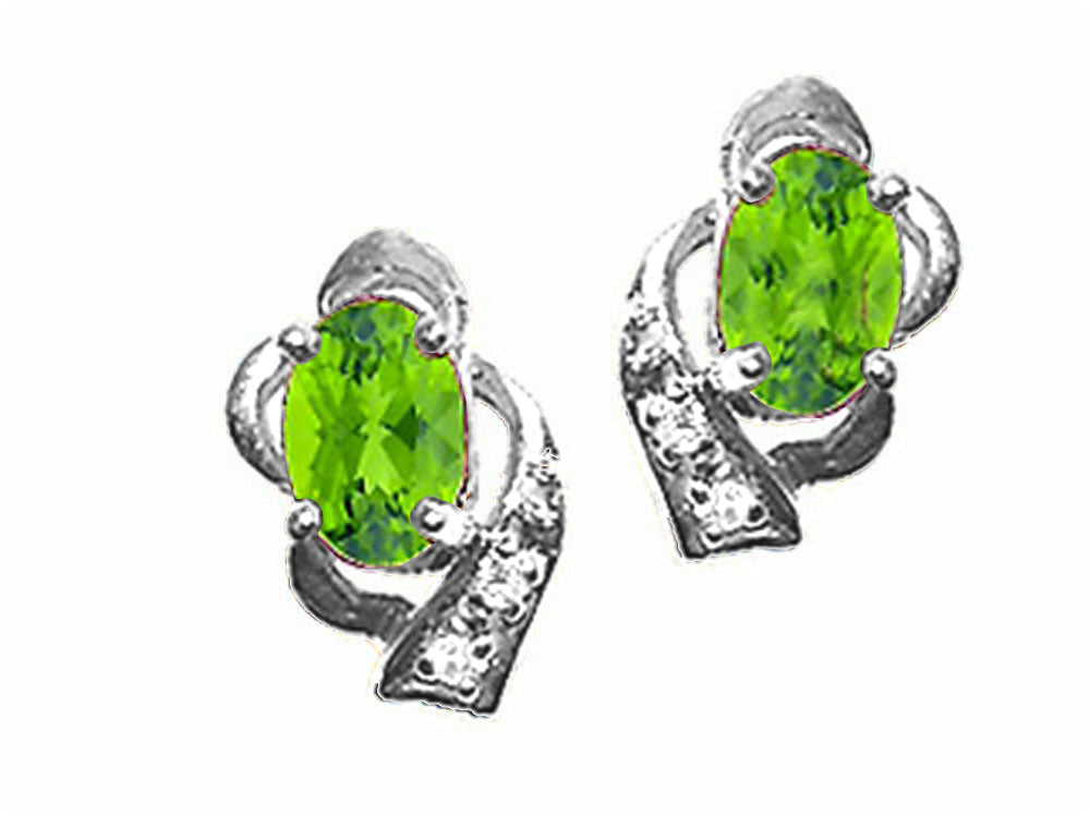 Tommaso Design™ Oval 6x4 mm Genuine Peridot Earrings