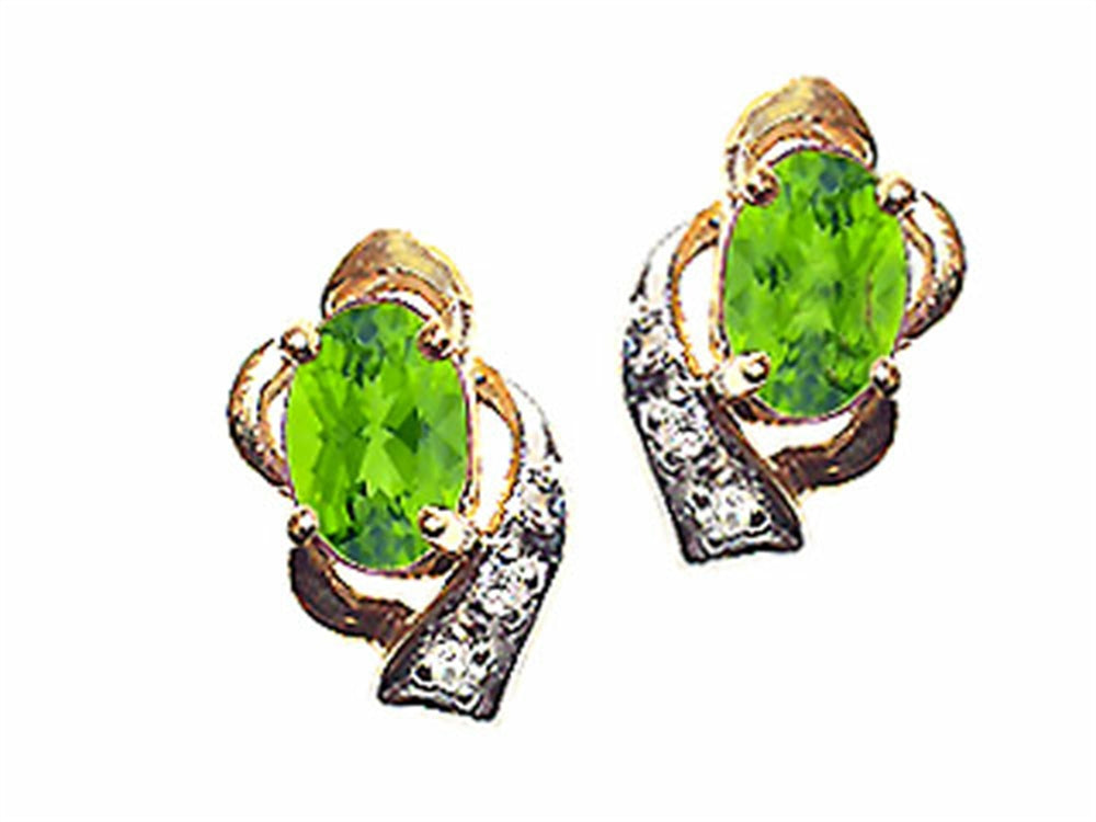 Tommaso Design™ Oval 6x4 mm Genuine Peridot Earrings
