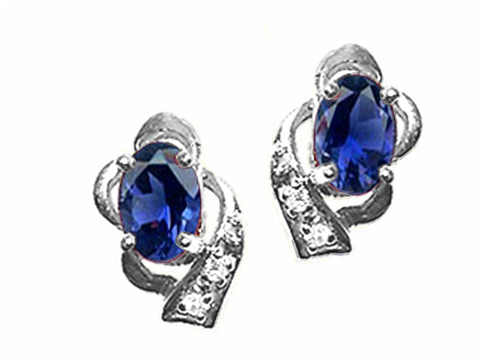 Tommaso Design™ Oval 6x4 mm Genuine Iolite Earrings