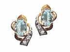 Tommaso Design™ Oval 6x4 mm Genuine Aquamarine Earrings
