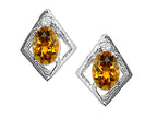 Tommaso Design™ Oval 6x4mm Genuine Citrine Earrings