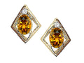 Tommaso Design™ Oval 6x4mm Genuine Citrine Earrings