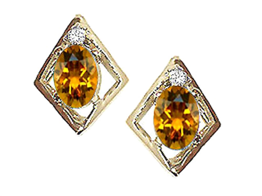 Tommaso Design™ Oval 6x4mm Genuine Citrine Earrings