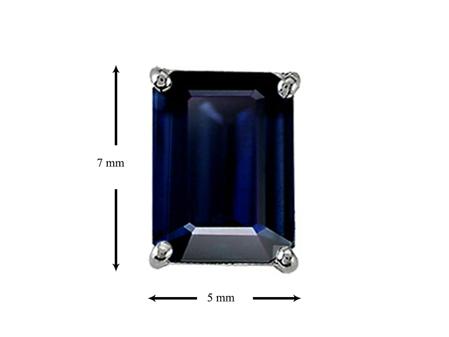 Tommaso Design™ Emerald Octagon Cut Genuine Sapphire Earrings Studs