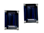 Tommaso Design™ Emerald Octagon Cut Genuine Sapphire Earrings Studs