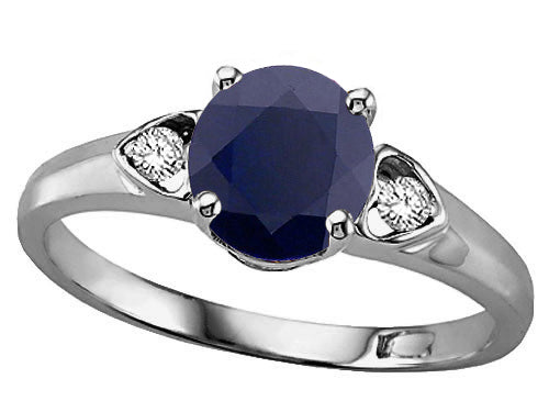Tommaso Design™ Round 7mm Genuine Sapphire Ring