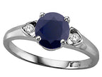 Tommaso Design™ Round 7mm Genuine Sapphire Ring