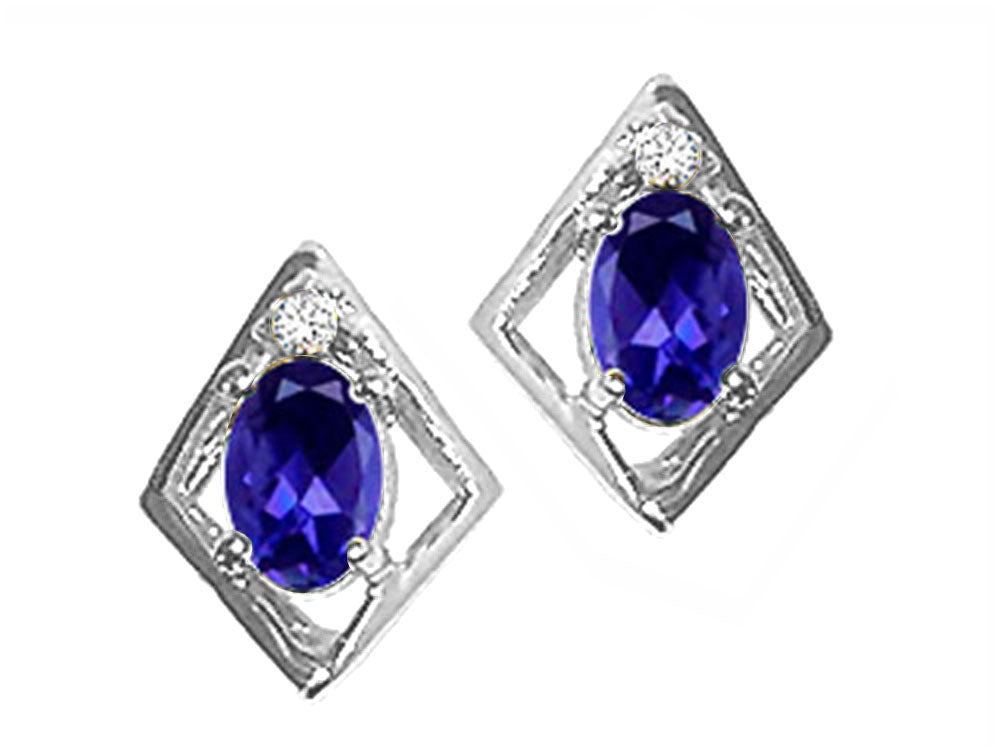 Tommaso Design™ Oval 6x4mm Genuine Iolite Earrings