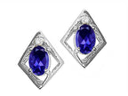 Tommaso Design™ Oval 6x4mm Genuine Iolite Earrings