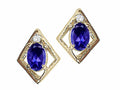 Tommaso Design™ Oval 6x4mm Genuine Iolite Earrings