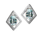 Tommaso Design™ Oval 6x4mm Genuine Aquamarine Earrings