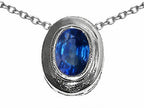Tommaso Design™ Oval 7x5mm Genuine Sapphire Pendant Necklace