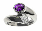 Tommaso Design™ Genuine Amethyst Ring