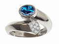 Tommaso Design™ Oval 7x5mm Genuine Blue Topaz Ring