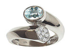 Tommaso Design™ Genuine Aquamarine Ring