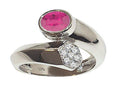 Tommaso Design™ Genuine Ruby and Diamond Ring