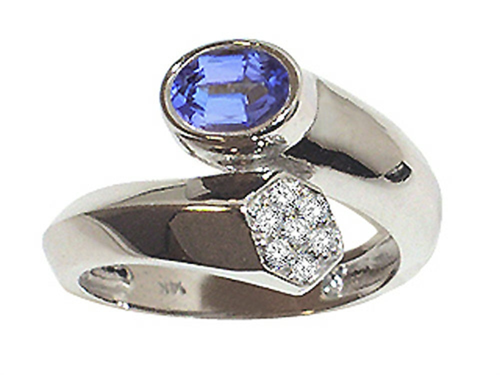 Tommaso Design™ Oval 7x5mm Genuine Tanzanite Ring