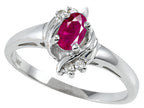 Tommaso Design™ Genuine Ruby and Diamond Ring